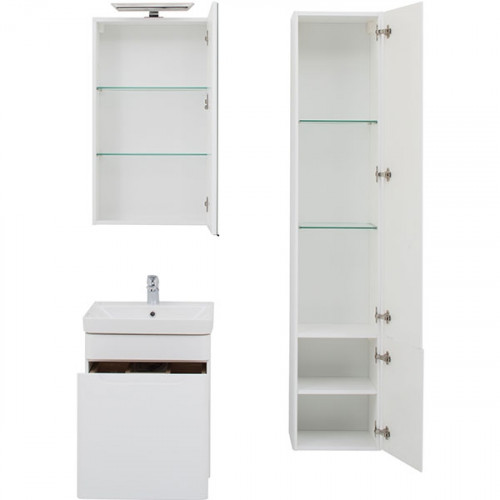 Тумба под раковину Aquanet София 50 201745 подвесная Белый глянец МДФ / ЛДСП