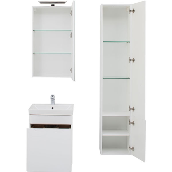 Тумба под раковину Aquanet София 50 201745 подвесная Белый глянец МДФ / ЛДСП