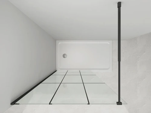 Душевая перегородка Loranto Walk-In 80 CS-W02B-80 профиль Черный матовый стекло прозрачное, лофт клетка