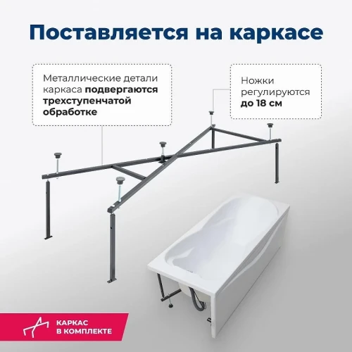 Акриловая ванна Aquanet Viola New 180x75 242745 цвет Белый