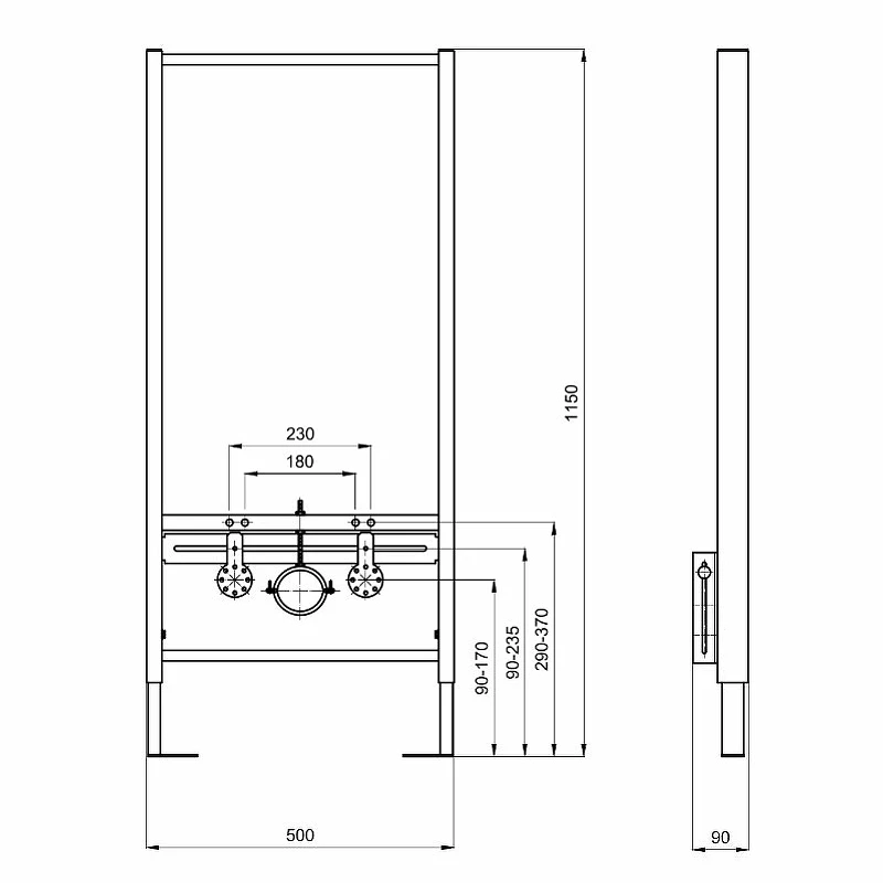 Инсталляция Aquatek Standart INSB-0000001 для биде Синяя нержавеющая сталь