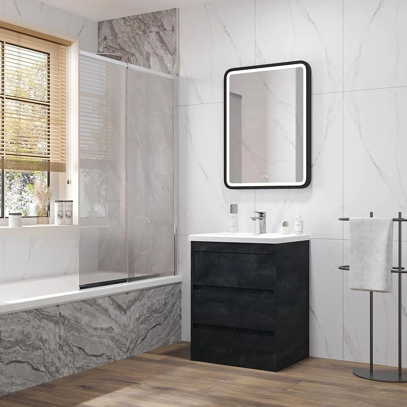 Тумба под раковину Art&Max Family M 58 FAMILY-M-580-3C-PIA-HC цвет Угольный камень