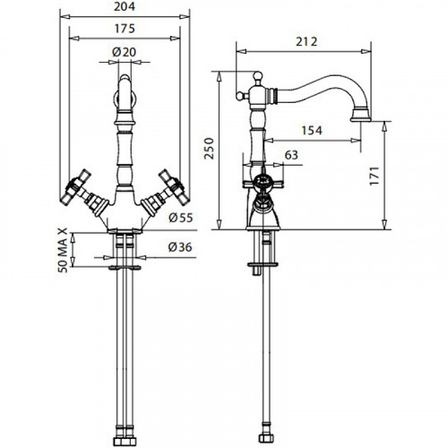 Смеситель для раковины Migliore Princeton 19388 Медь латунь