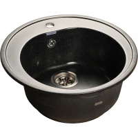 Кухонная мойка GranFest Rondo GF-R510 Черная искусственный камень (литьевой мрамор) встраиваемый