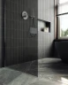 Душевая перегородка Maybah Glass MGD-693-5ш 890x1950 в широком профиле Хром матовый стекло графитовое