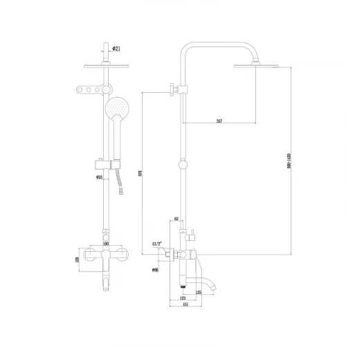 Душевая система Fmark FS8246 цвет Хром