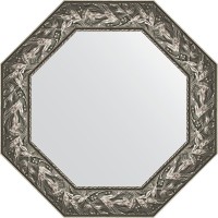 Зеркало Evoform Octagon 69х69 BY 3833 в багетной раме - Византия серебро 99 мм стекло
