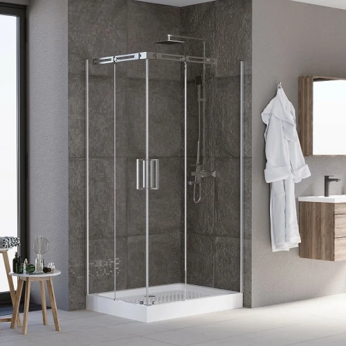 Душевой уголок Grossman Galaxy 110х80 R GR-3110R профиль Хром стекло прозрачное