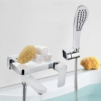 Смеситель для ванны Gappo G48 G3248 Белый Хром латунь на стену