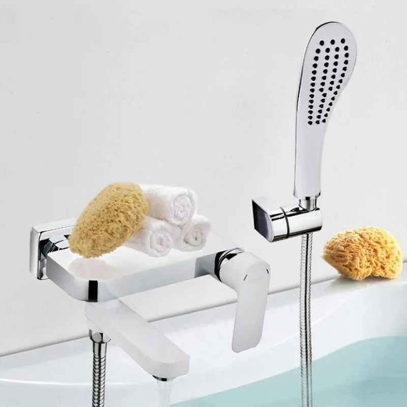 Смеситель для ванны Gappo G48 G3248 Белый Хром латунь на стену