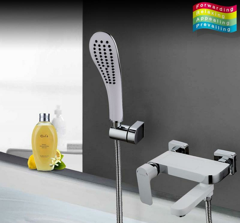 Смеситель для ванны Gappo G48 G3248 Белый Хром латунь на стену