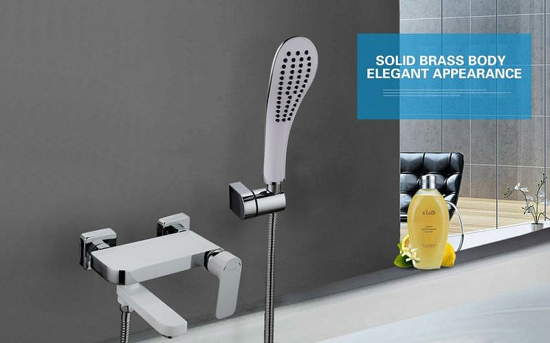 Смеситель для ванны Gappo G48 G3248 Белый Хром латунь на стену