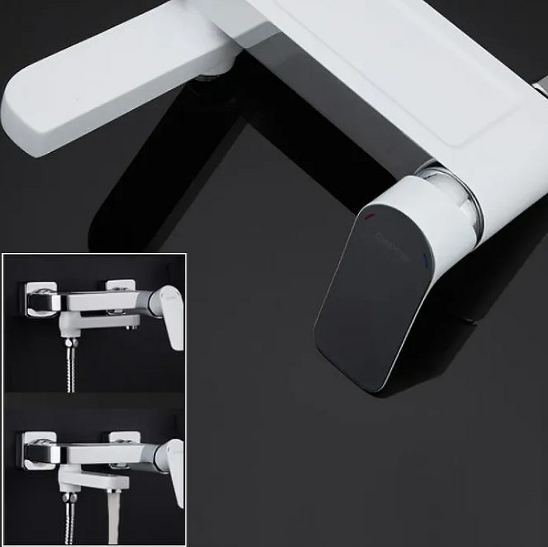 Смеситель для ванны Gappo G48 G3248 Белый Хром латунь на стену