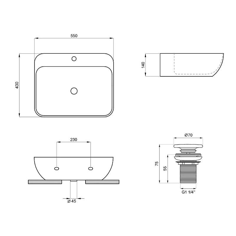 Раковина Lavinia Boho Bathroom Sink 55 33311113 цвет Белый глянцевый