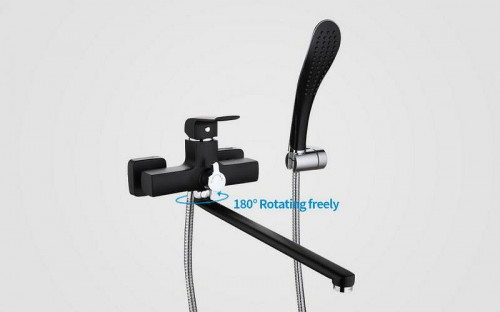 Смеситель для ванны Gappo G50 G2250 универсальный Черный матовый латунь на стену