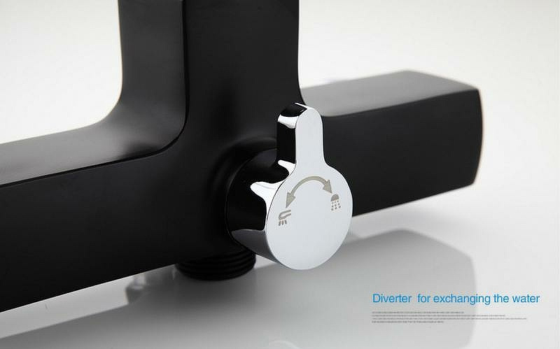 Смеситель для ванны Gappo G50 G2250 универсальный Черный матовый латунь на стену