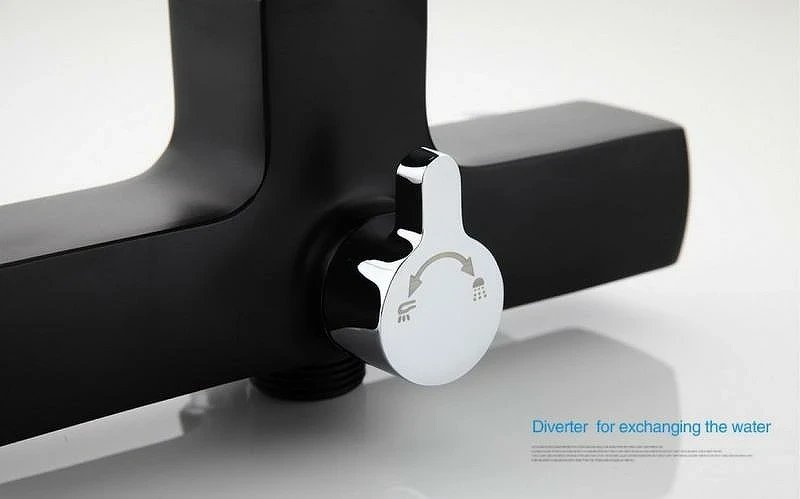 Смеситель для ванны Gappo G50 G2250 универсальный Черный матовый латунь на стену