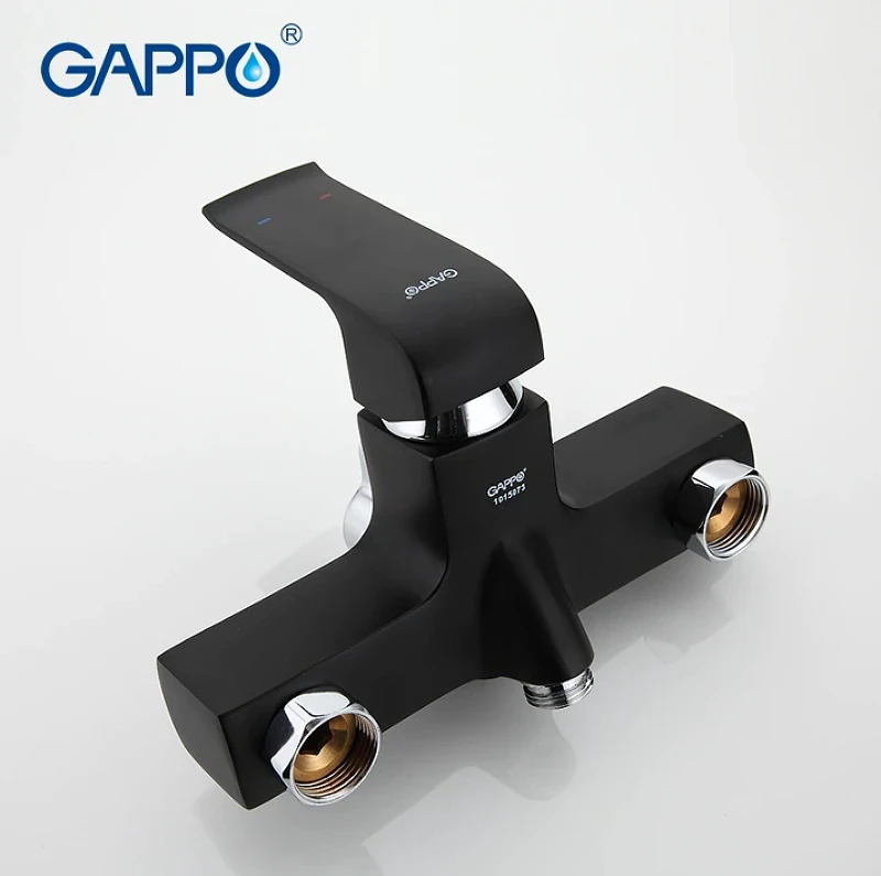 Смеситель для ванны Gappo G50 G2250 универсальный Черный матовый латунь на стену