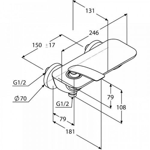 Смеситель для душа Kludi Balance 527100575 Хром латунь на стену