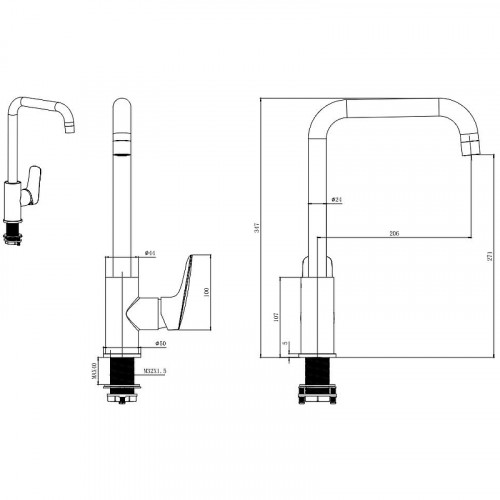 Смеситель для кухни Aquatek Вега AQ1081CR Хром латунь