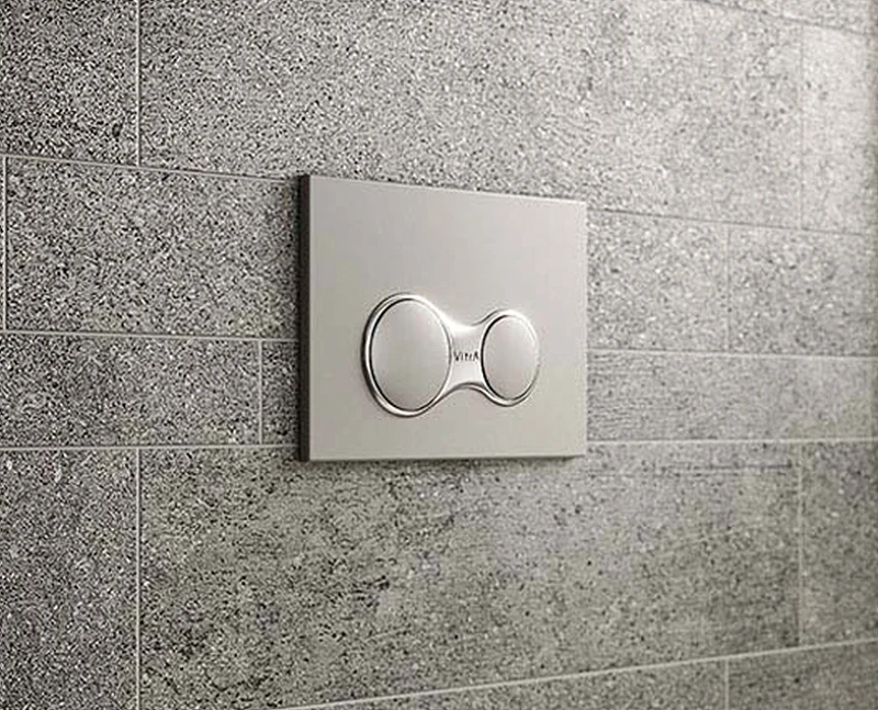 Комплект унитаза с инсталляцией Vitra Integra Round 9856B003-7205 с сиденьем Микролифт и клавишей смыва Хром глянцевый фарфор подвесной