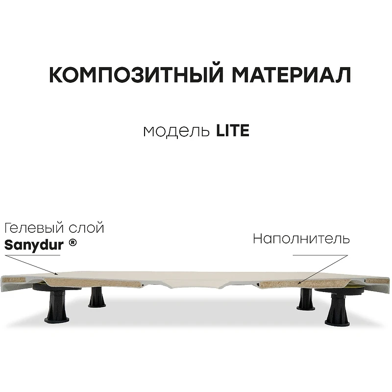 Душевой поддон из искусственного камня Stpool Lite 100х80 1237478 White Matt