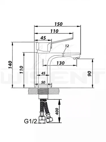 Смеситель для раковины Wisent W10105 цвет Хром