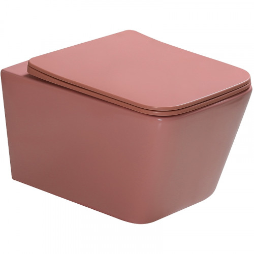 Унитаз SantiLine SL-5007P подвесной Персиковый матовый с сиденьем Микролифт фаянс подвесной