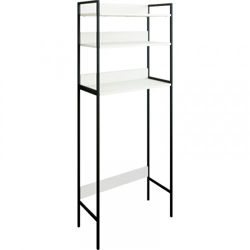 Стеллаж Sanflor 64 82613186 над сантехникой Черный муар Белый муар МДФ / ЛДСП