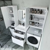 Шкаф пенал Style Line Марелла 30 L Люкс Plus СС-00002445 с бельевой корзиной Белый матовый антискрейтч МДФ / ЛДСП