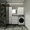 Шкаф пенал Style Line Марелла 30 L Люкс Plus СС-00002445 с бельевой корзиной Белый матовый антискрейтч МДФ / ЛДСП