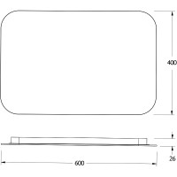Зеркало Defesto Opti 60x40 DF 2812RH с подсветкой 17W-3000К/ИК - выключатель/Теплый белый свет