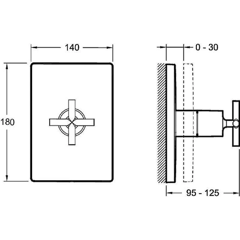 Переключатель потоков Jacob Delafon Modulo E75415-CP Хром