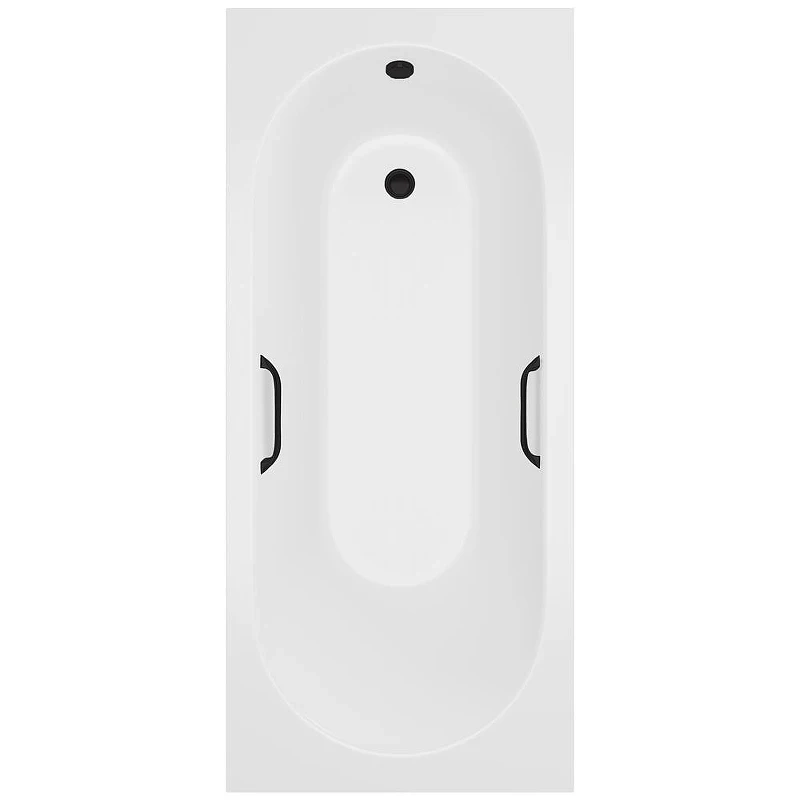 Ванна из искусственного камня Delice Bravo 180х70 DLR330064RB-M цвет Белый матовый с черными ручками