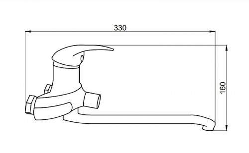 Смеситель для ванны Сантаком StOmega 3309-3 универсальный Хром