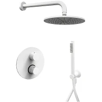 Душевая система Paffoni Light KITLIQ018BO с термостатом Белая матовая латунь встраиваемый