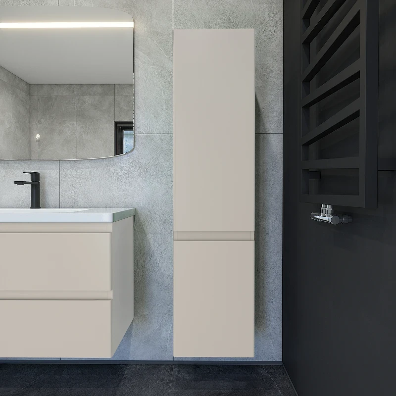 Шкаф пенал Caprigo Forte 35 L 36150L-SF023 подвесной цвет Беж лайт