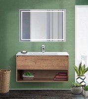 Зеркало BelBagno Kraft 100 SPC-KRAFT-1000-800-LED-TCH-WARM с подсветкой Сатин с сенсорным выключателем и подогревом стекло