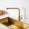 Смеситель для кухни Frap F6096-3 цвет Золотой сатин