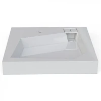 Раковина Altasan Quadro 60x60 UPP60QUADROs на стиральную машину Белая искусственный камень (литьевой мрамор) на стиральную машину