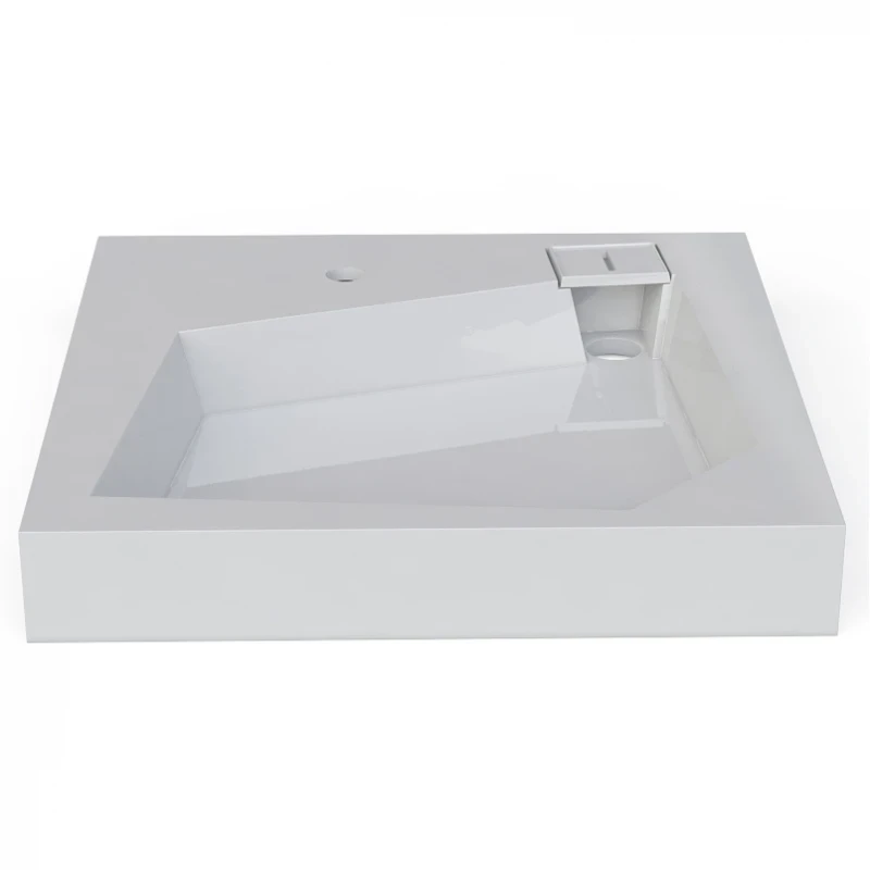 Раковина Altasan Quadro 60x60 UPP60QUADROs на стиральную машину Белая искусственный камень (литьевой мрамор) на стиральную машину