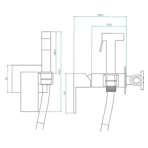 Гигиенический душ со смесителем RGW Shower Panels SP-207 511408207-01 Хром латунь на стену