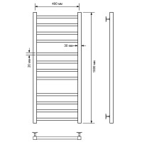 Водяной полотенцесушитель Comfysan Pioli-K W-10 100x40 014407 Черный матовый