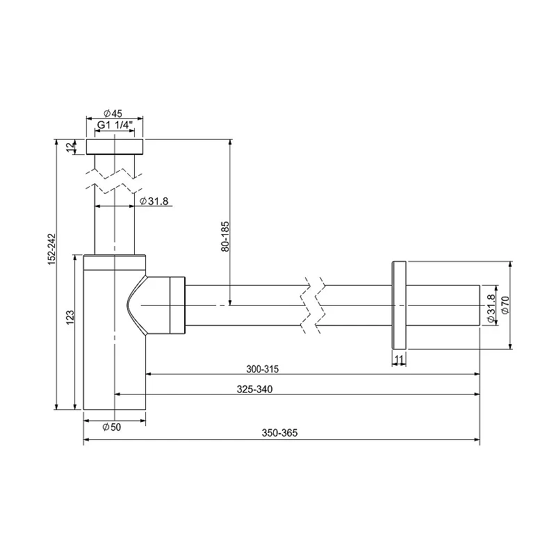 Сифон для раковины Wellsee Drainage System 182106000 цвет Золото