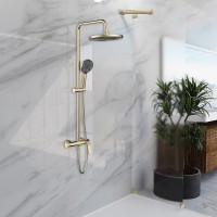 Душевая система Vincea Arco VSFS-4AR1BG Брашированное золото латунь на стену