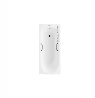 Чугунная ванна Vinsent Veron Soissons 170x70 VCN1707042H/VH0012BL цвет Белый с квадратными черными матовыми ручками
