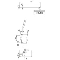 Душевая система Rose R10 R1035 Хром