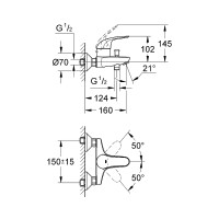 Смеситель для ванны Grohe Euroeco New 32743000 Хром латунь на стену