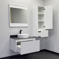 Тумба с раковиной Comforty Марсель 75 00-00012270 подвесная Белая МДФ / ЛДСП