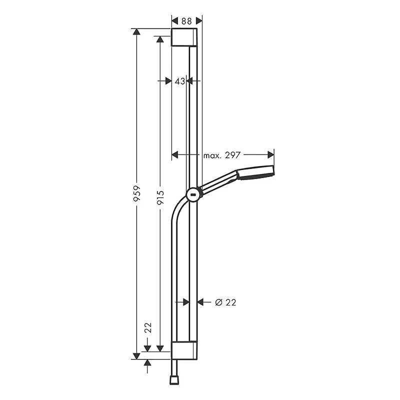 Душевой гарнитур Hansgrohe Pulsify Select Relaxation 24170670 Черный матовый латунь на стену